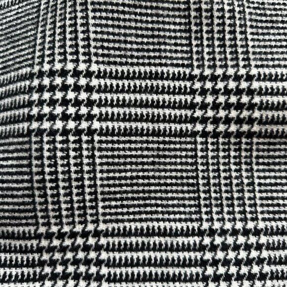 LOFT Poncho Shawl Reversible Plaid Houndstooth Fringe Women's M/L - Picture 7 of 10